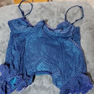 Victoria's Secret blue polka dot bustier